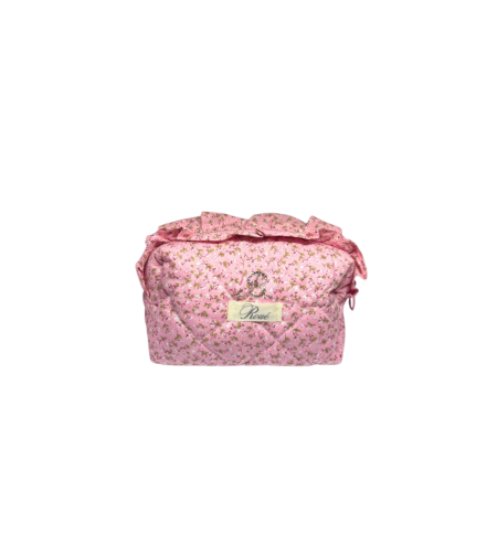 CUSTOM SMALL RUFFLES FLEUR DE COEUR TOILETRY BAG