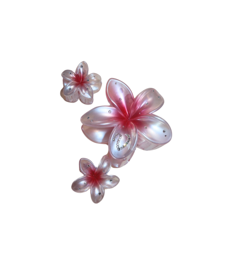 CUSTOM PLUMERIA CLIP set in ROSÉ PERLE