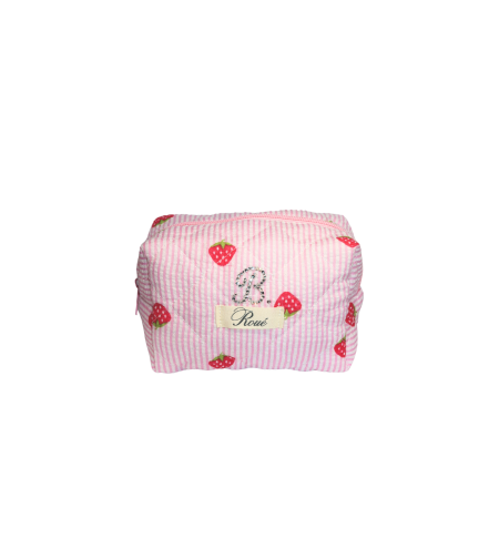 CUSTOM SMALL STRAWBERRY SADDLEBAG TOILETRY BAG