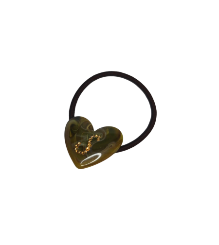 CUSTOM HEART HAIR TIE AVEC SAUGE