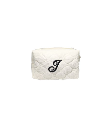 CUSTOM SMALL MONOGRAM ÉCRU TOILETRY BAG