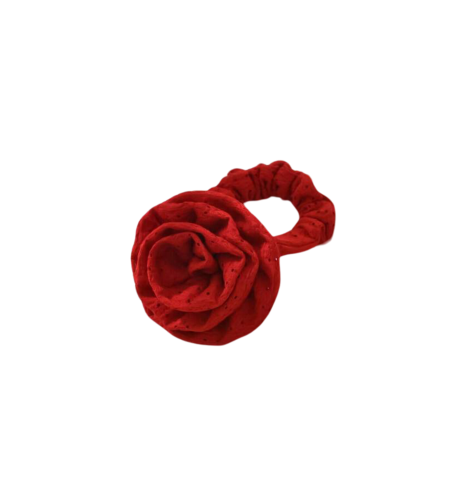 Rosette Scrunchie in CHERRY KISS