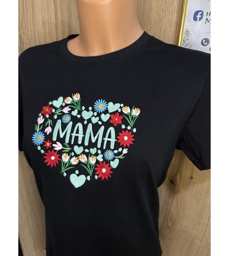 Тениска с бродерия „МАМА”