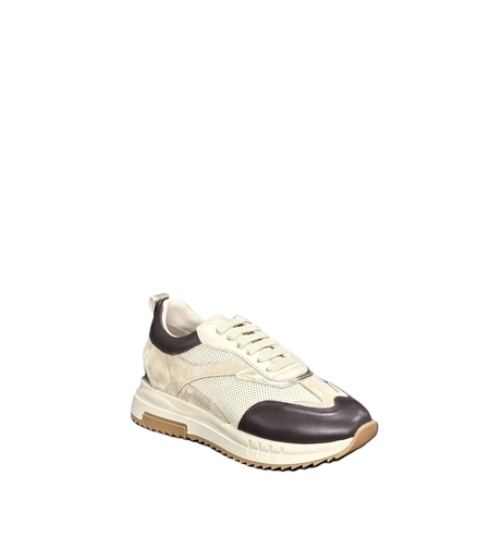 Дамски сникърс/ естествена кожа / 721-39/бежаво+кафяво