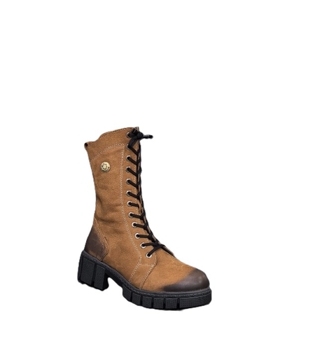 Дамски елегантни боти / естествена кожа/набук / таба/78-40