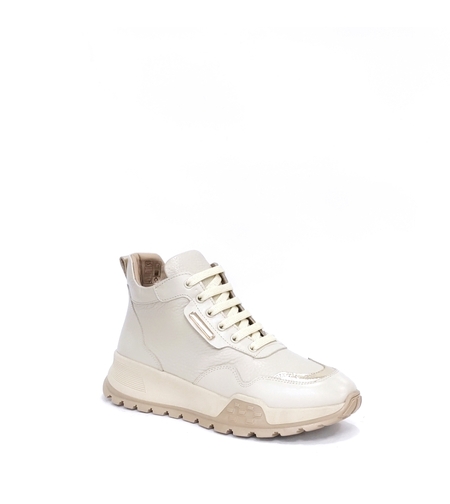 Дамски ежедневни боти / естествена кожа /  71484/ бежаво + златно