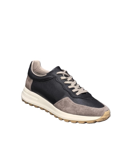 Мъжки сникърс / кец / естествена кожа / 750-70 / черно/анатомична стелка