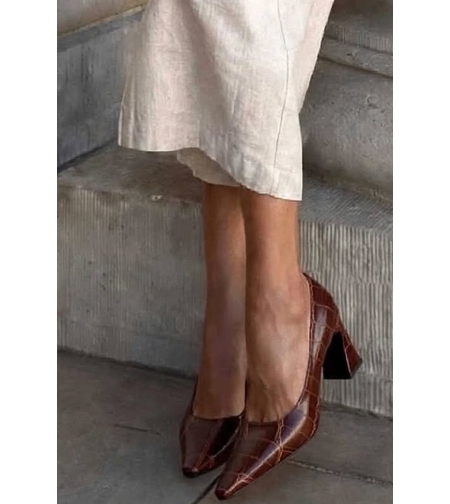 Elegant women's shoes / genuine leather / 717-71 / brown