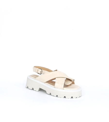 Дамски сандали / естествена кожа / бежаво / 70819