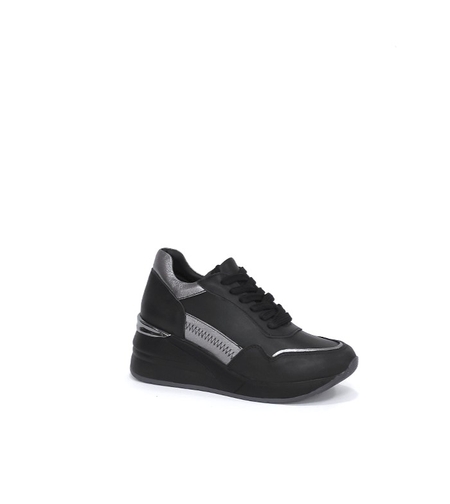 Дамски сникърс /естествена кожа / черно /724-8 / анатомична стелка