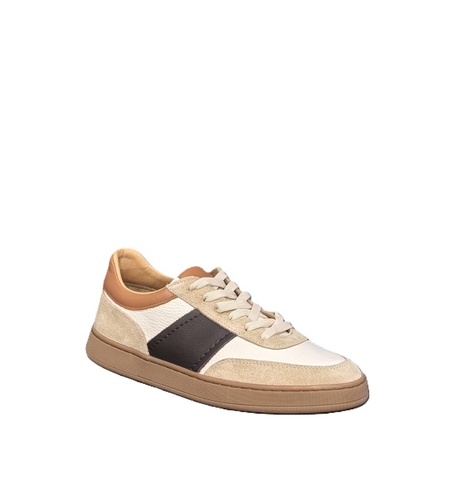 Мъжки сникърс / кец / естествена кожа / 730 / бежаво+кафяво+таба