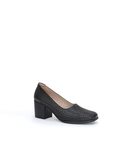 Дамски елегантни обувки / естествена кожа / анатомична стелка / черно /75266