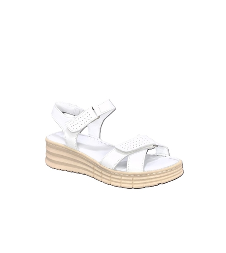 Women's sandals / genuine leather / anatomical insole /7041/white