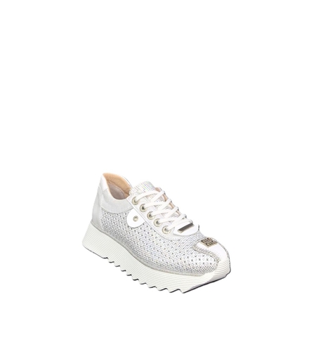 Дамски сникърс /естествена кожа/анатомична стелка/767/сребро