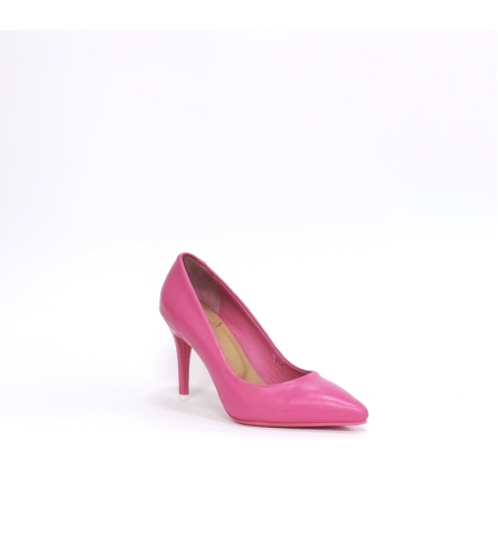 Women's elegant shoes made of natural leather in cyclamen color/78501