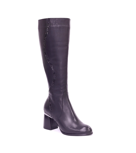 Дамски елегантни ботуши / естествена кожа/ 7260/черно