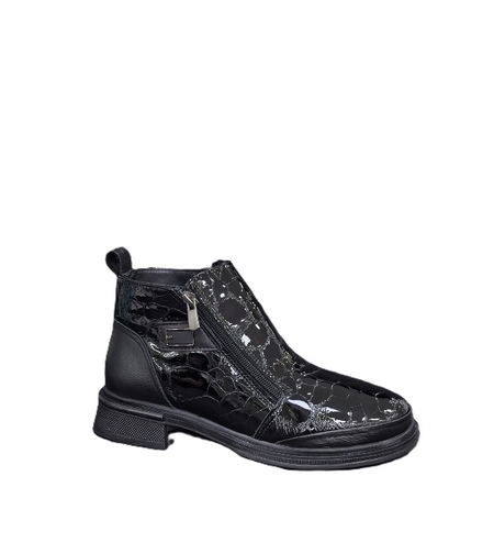 Дамски елегантни боти/ естествена  кожа / 71-65/черно