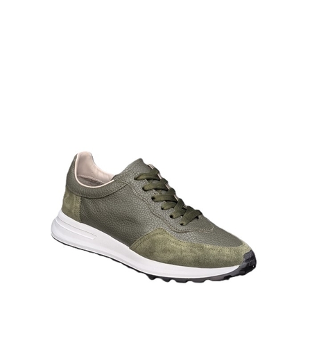 Мъжки сникърс / кец / естествена кожа / 750-70/ зелено/анатомична стелка