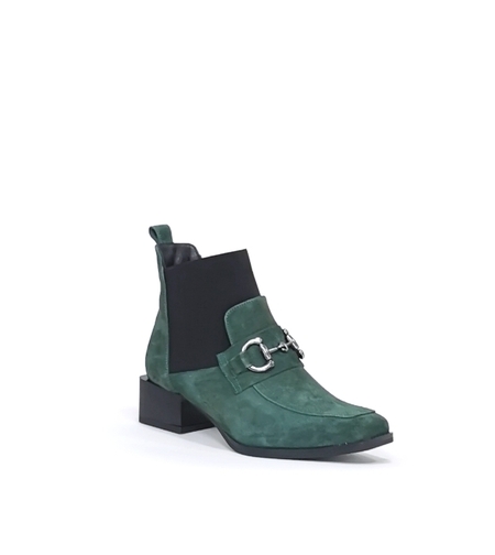 Дамски елегантни боти/ естествена  кожа / 7053/зелено