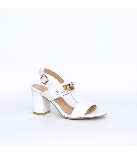 Женские элегантные босоножки / натуральной кожи /белого цвета/74050