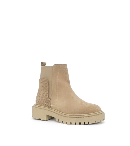 Женские повседневные ботинки из натуральной кожи бежевого цвета/76694