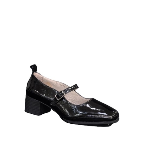 Дамски елегантни обувки / естествена кожа /  анатомична стелка /черни /756-46