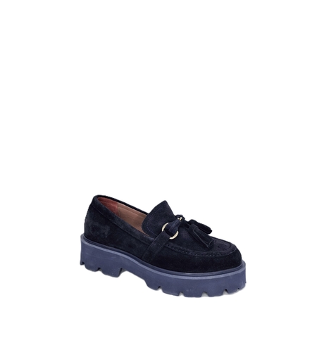 Women's moccasins / loafers / genuine leather / 71-19 / blue