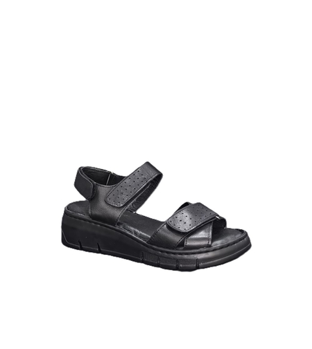 Ladies' sandals / natural leather / 7041 / black / anatomical insole