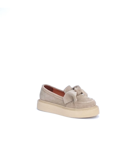 Дамски мокасини / лоуфъри / естествена кожа / бежаво / анатомичняа стелка /7288