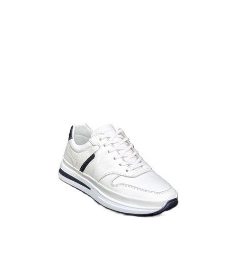 Мъжки сникърс / кец / естествена кожа / 7241 / бяло/ анатомична стелка