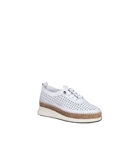 Дамски ежедневни обувки / естествена кожа /анатомична стелка /бяло /736