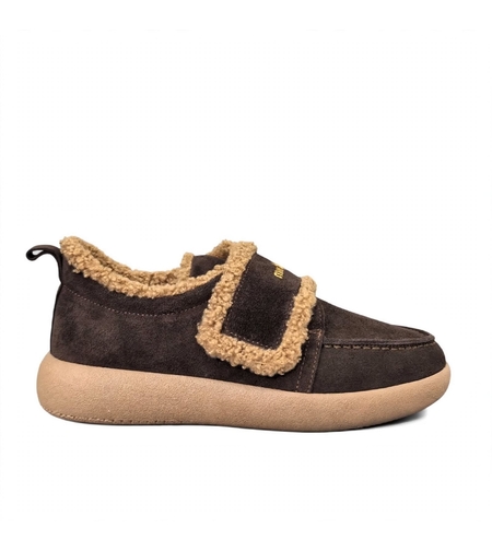 Women's loafers / genuine leather / 760-54 / brown suede