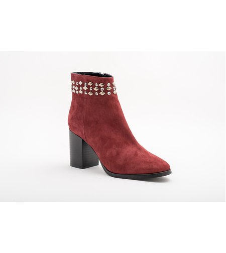Ladies' elegant boots / genuine leather /5805/burgundy