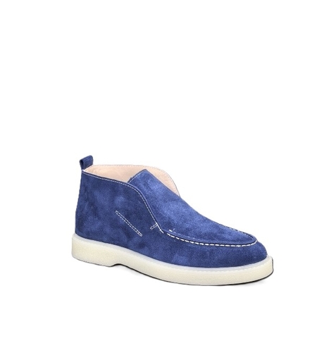 Дамски елегантни боти / мокасина /  естествена кожа/ 70-02/синьо