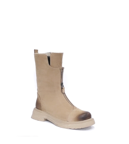 Дамски ежедневни боти / естествена кожа /  7026/бежаво