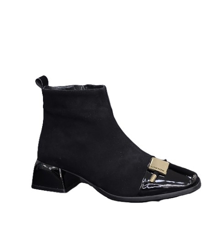 Дамски елегантни боти / естествена кожа/ 726-34/черно