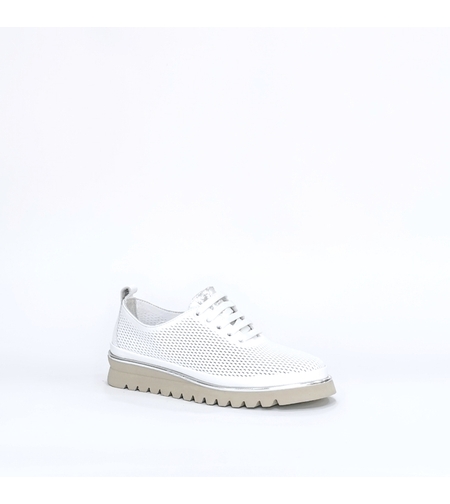 Дамски ежедневни обувки / естествена кожа / анатомична стелка / бяло /71019