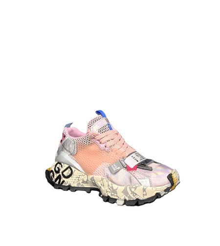 Дамски сникърс /естествена кожа /736-21/розово+сребро