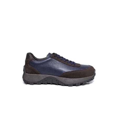 Men's sneakers / genuine leather / 750-02 / blue + brown / anatomical insole