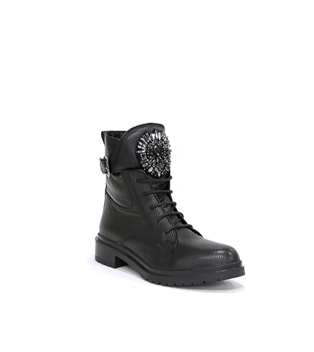 Дамски ежедневни боти / естествена кожа /  7910/ черно