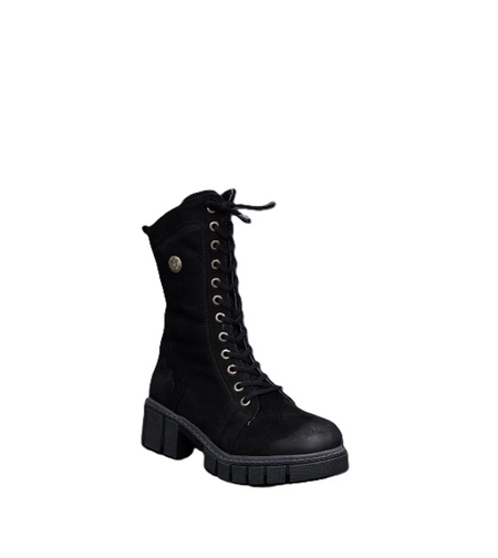 Дамски елегантни боти / естествена кожа/набук /черно/78-40