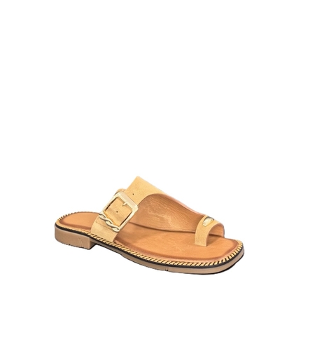 Women's slippers / genuine leather / 7118/taba