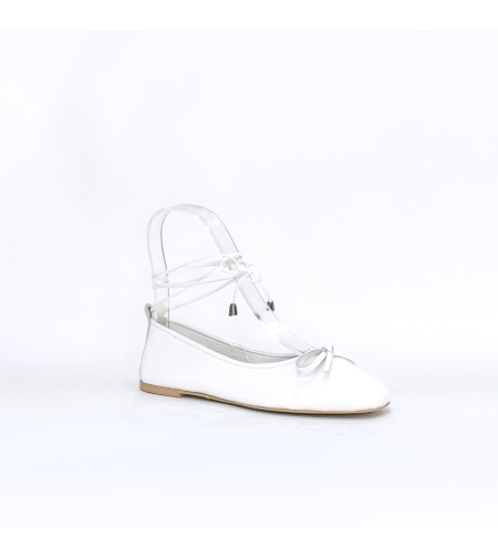 Women's slippers  /  natural leather /  white /7110