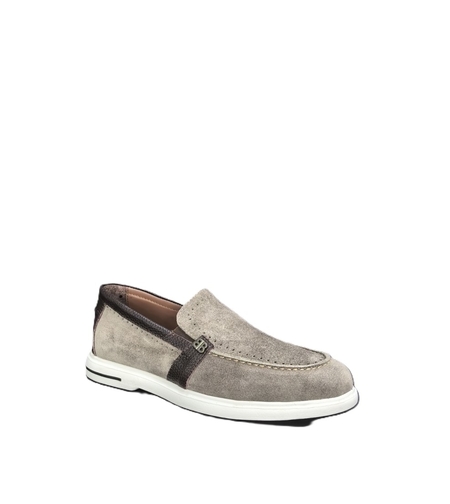 Men's moccasins/ loafers/ genuine leather/74-50/beige+ brown