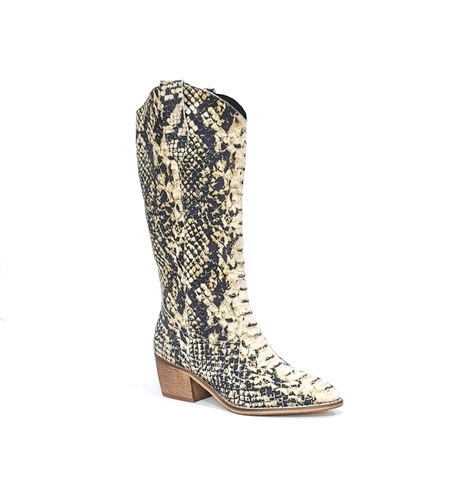 Дамски елегантни ботуши от естествена кожа /71255/змия