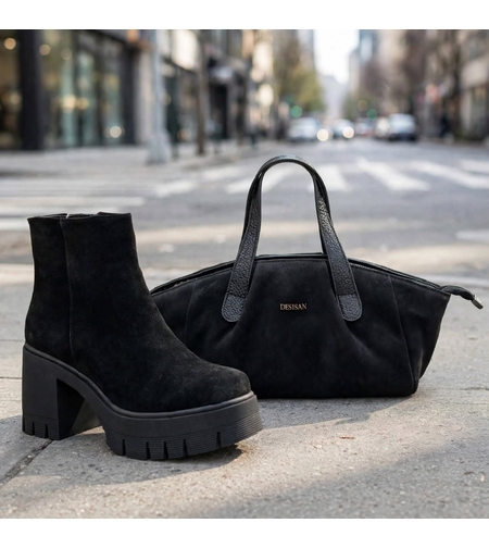 Women's handbag / genuine leather / 761-11 / black