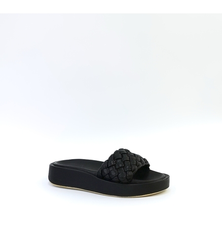 Дамски чехли / анатомична стелка / естествена кожа / черно /7544