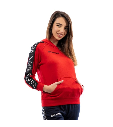 Дамски Суичър GIVOVA Felpa Con Cappuccio Terry Band 0012