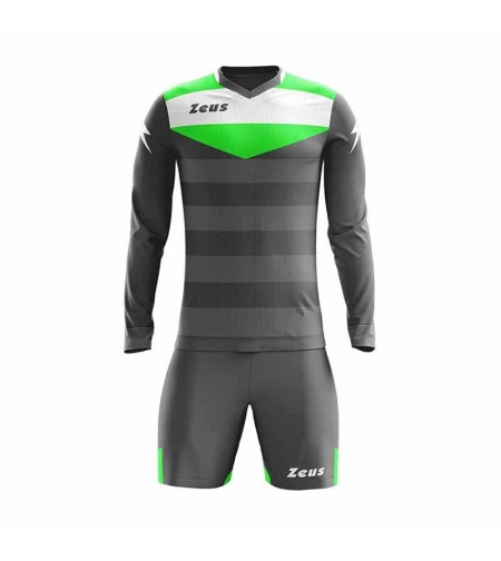 Детски Вратарски Екип ZEUS Kit GK Argo/Slim Fit Grigio Scuro/Verde Fluo