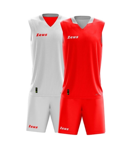 Двулицев Баскетболен Екип ZEUS Kit Doblo Bianco/Rosso